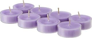 Amazon Brand - Solimo Paraffin Wax Round Tealight Candles|Smokeless|No Residue|4 Hours Burn Time (Set of 8, Lavender)