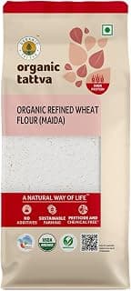 ORGANIC TATTVA Maida 500g | Organic Maida Flour | Refined from Whole Wheat | Pure Gluten Free Maida for Baking, Breads, Cookies and Cooking