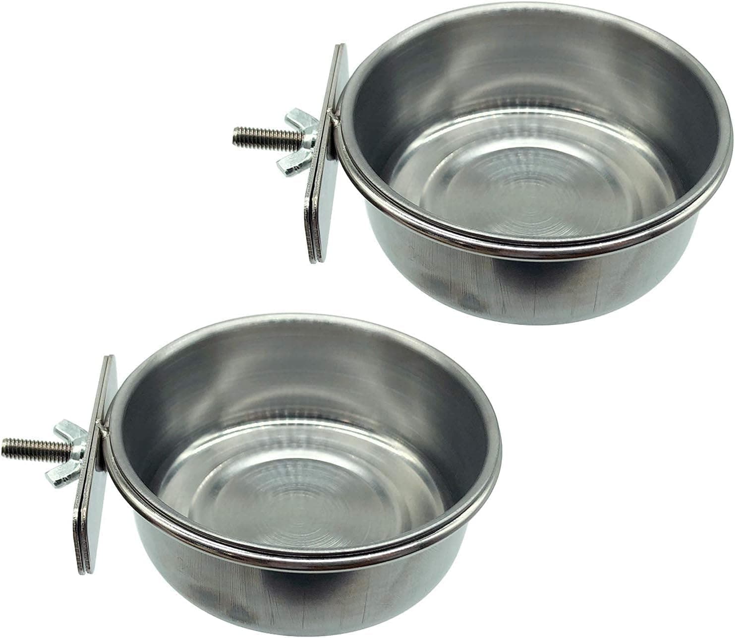 Cozy Puppies Bird Feeding Dish Cups Parrot Food Bowl Clamp Holder Coop Cup, 2PCS Bird Cage Water Bowl for Parakeet African Greys Conure Cockatiels Lovebird Budgie Chinchilla (150 ML X 2)