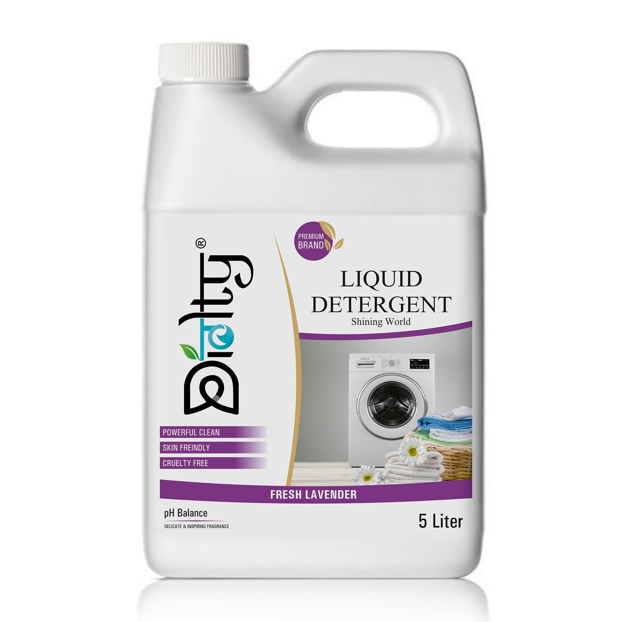 Diolty liquid detergent 5 litre top load front load, detergent liquid for washing machine - Eco-friendly, Non-toxic (Lavender)