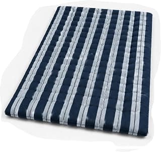 3 Inch Soft Cotton Gadda Mattress for Floor & Bed |Comfortable, Breathable & Lightweight Bedding Mattress for Home, Guest Room & Floor Use (Blue Lining, 48x72 inches)