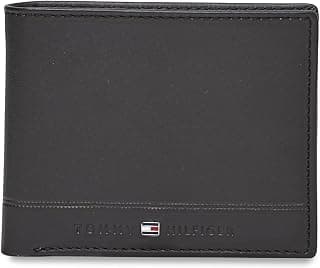Tommy Hilfiger Men's Leather Wallet Colatina | Solid Brown Bi-Fold with Global Coin Pocket, 4 Card Slots | Stylish Purse for Gents