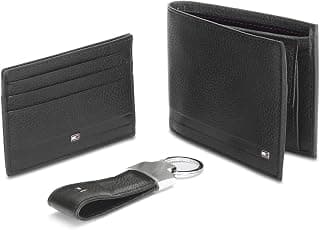 Tommy Hilfiger Men's Leather Wallet, Card Case and Key Fold Combo (TH/BLACKPOOL/WALL/CC/KF/01) - Black