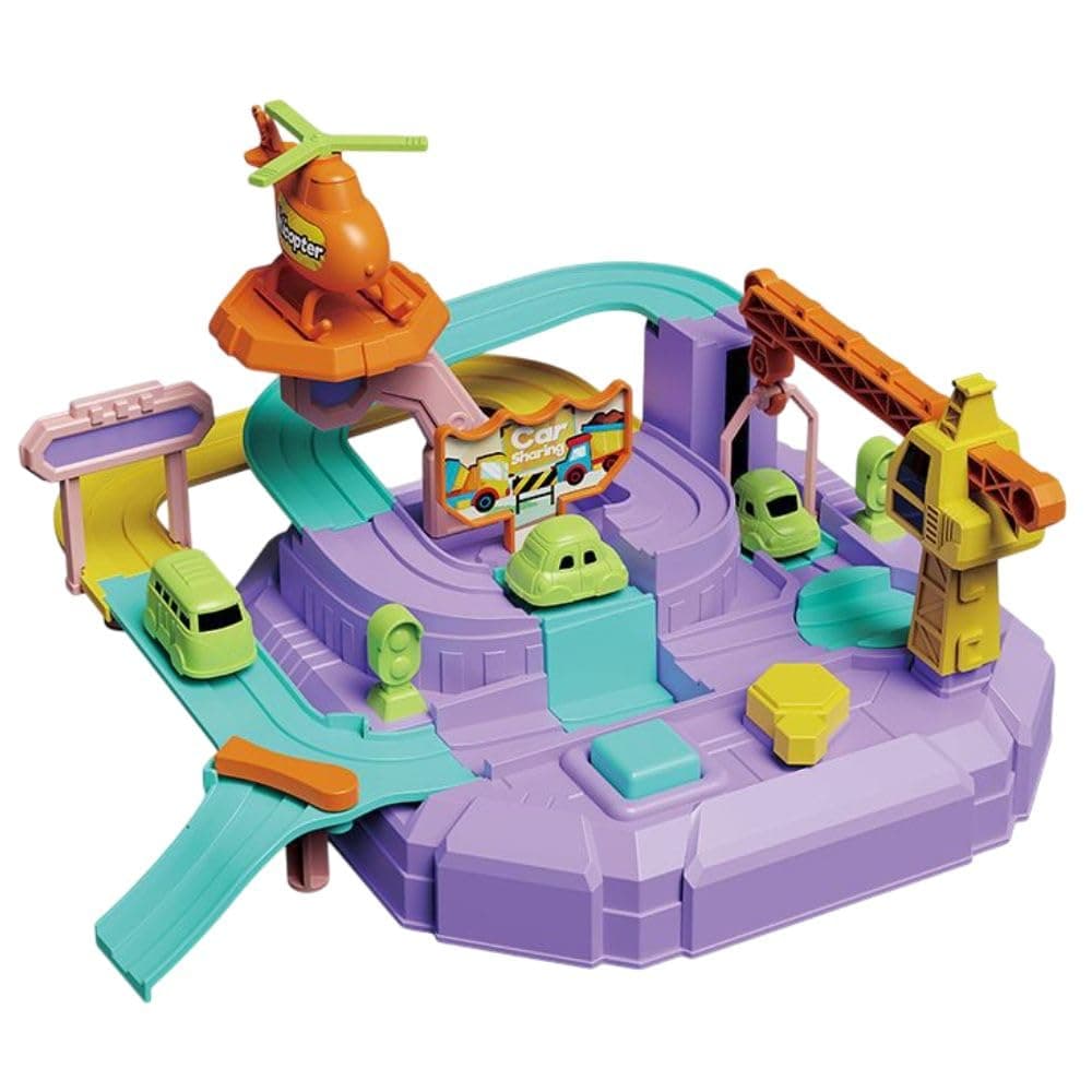 FunBlast Urban Adventure Car Track Toy for Kids – DIY Urban Track Set with Truck & Mini Cars, City Rescue Preschool Educational Track Toys for 3+ Year Old Boys Girls