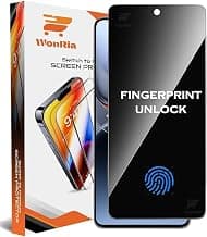 WonRia Pack 1- Privacy Tempered Guard for OnePlus Nord 6 5G | FingerPrint Unlock | 9H Screen Guard Protector | Anti-Spy | Case Friendly - Installation Kit