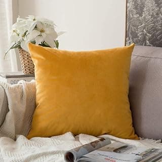Khooti Velvet Cushion Cover Pack of 1-8" x 8" / 20 x 20 cm - Color - Gold - Soft Pillow Covers Cushion Case for Sofa Bedroom Livingroom Chair Car, Cushion Cover
