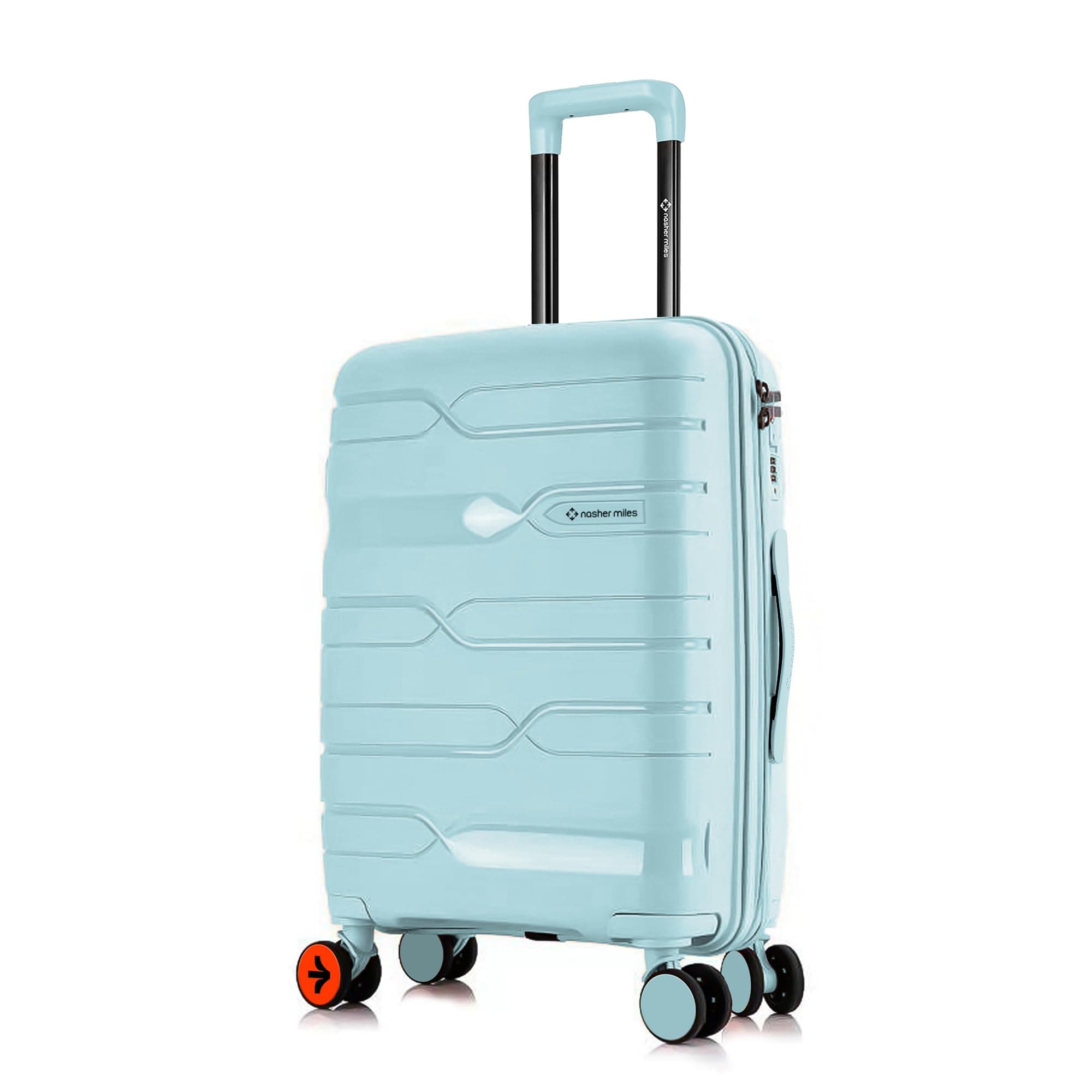 Nasher Miles Medium Paris Hard-Sided Polypropylene Double Spinner Check-in Luggage 24 inch | 65cm | 8 Wheels Trolley Bag for Travel | Suitcase (Pastel Green)
