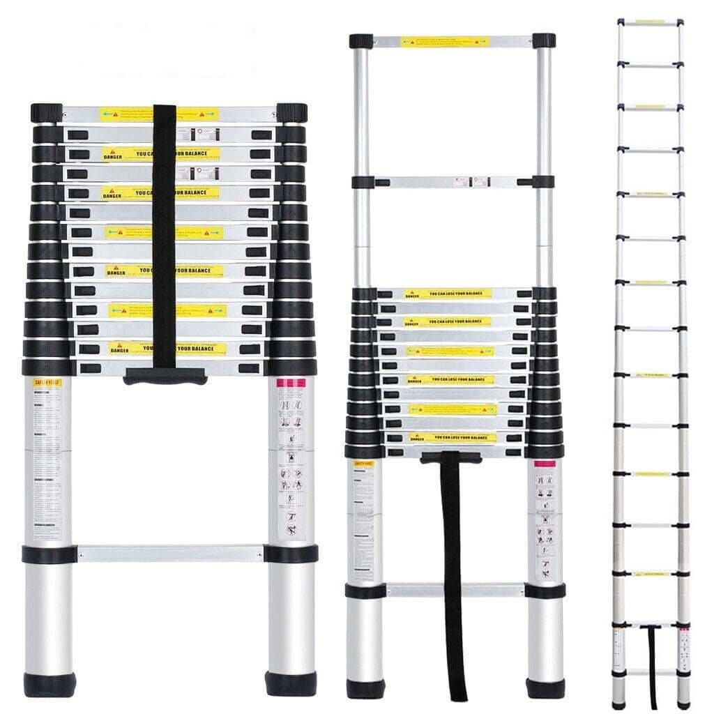 Smarty 15 Feet Portable Lightweight Adjustable Compact Stable 4.4 Meter Telescopic Aluminium Ladder for Home and Outdoor