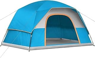4 Season Camping Tent for 3–8 Person – Waterproof & Windproof Family Outdoor Tent with Rainfly, Easy Setup Portable Dome Tent for Hiking, Backpacking & Travel