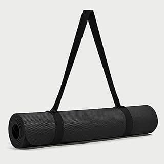VFK by Yogarise Yoga & Exercise Mat, Anti-Slip Fitness Mat with Carry Strap for Home, Gym, Meditation, Pilates, Stretching & Floor Exercises, Lightweight Mat for Men, Women & Kids (Jet Black, 4mm)