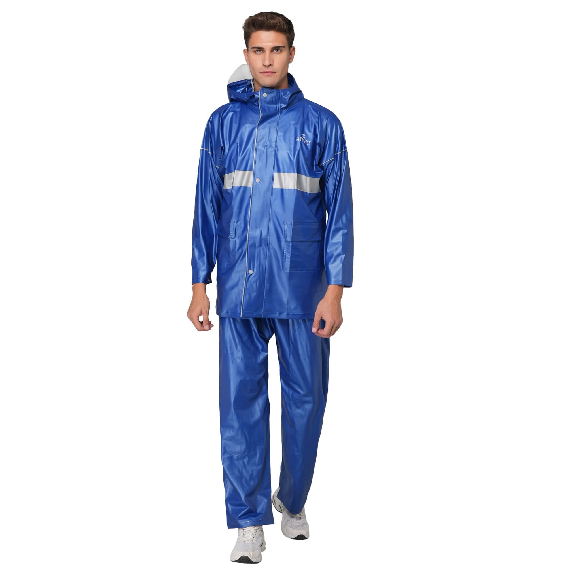 THE CLOWNFISH Pvc, Standard Length Rain Coat For Men Waterproof For Bike With Hood Raincoat For Men