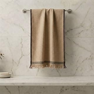 Athom Living Premium Cotton Bath Towel, Waffle Beige, 75x150 cm – Lightweight, Quick Dry, Super Soft & Highly Absorbent, Ideal for Daily Use and Travel (Pack of 1)