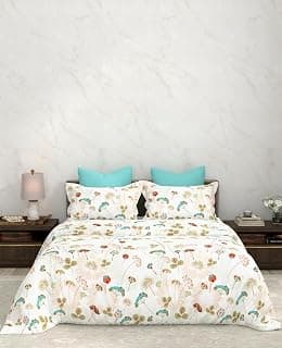 Bombay Dyeing King Size Bedsheet Cotton – Super Soft and 164 TC Premium Fabric, 2 Pillow Covers Included (274 x 274 cm) - FK08