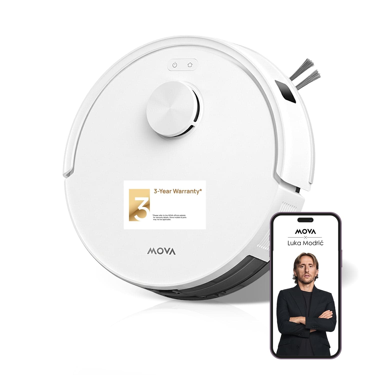 Mova E20s Pro Robot Vacuum and Mop with 13000Pa Powerful Suction, 2-in-1 Vacuum & Mop, 150-Min Runtime, App & Voice Control, Washable HEPA Filter, Type-C Fast Charging, White