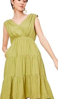 Max Women's A-Line Polyester Blend Classic Midi Dress