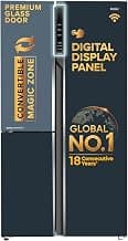 Haier 598L 3Star Vogue 3-Door Side by Side Frost Free Refrigerator|Expert Inverter Technology|Digital Display Panel|Triple Twist Ice Maker|Deo Fresh Technology (HRT-683GOG, Grey Onyx Glass)