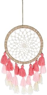Chumbak Ombre Tassels Dream Catcher, Cotton wall hanging, boho room décor for bedroom & living room, Pink