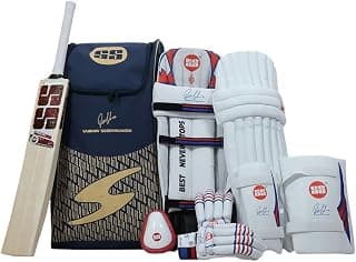 SS Vaibhav Sooryavanshi Kashmir Willow Cricket Kit Full Size | Complete Cricket Set with Bat, Pads, Gloves & Kit Bag | Lightweight Durable Cricket Kit for Men, Adults & Beginners