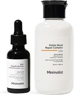 Minimalist Hair Growth & Bond Repair Combo | Hair Growth Actives 18% Serum + Bond Repair Shampoo | Reduces Hair Fall, Strengthens Weak Hair & Repairs Damage | For Men & Women