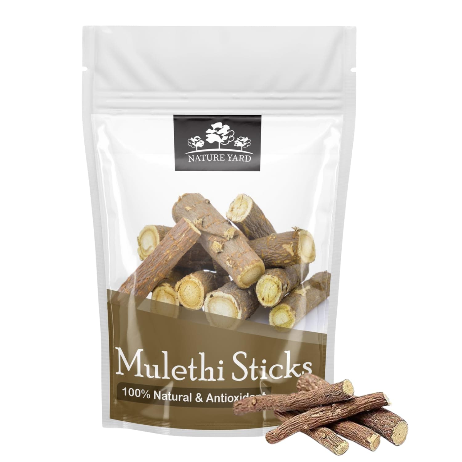 NATURE YARD Mulethi Stick Organic for Eating - 200 Gm - Licorice root/Yastimadhu/Glycyrrhiza glabra Sticks/for Hair and Body care-100% Natural & AntiOxidant