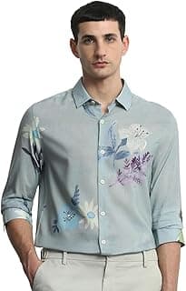MUFTI Sage Floral Slim Fit Shirt