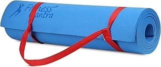 Fitness Mantra® EVA Yoga Mat for Home Workout & Yoga | 6mm Thick Exercise Mat with Anti-Skid Surface | Lightweight & Easy to Carry | Soft Cushion Workout Mat for Men & Women (Blue)