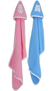 BRANDONN Extra Large Cute Hooded Side Boon Border Baby Blanket(Pack of 2, 28INCH X 36INCH)…
