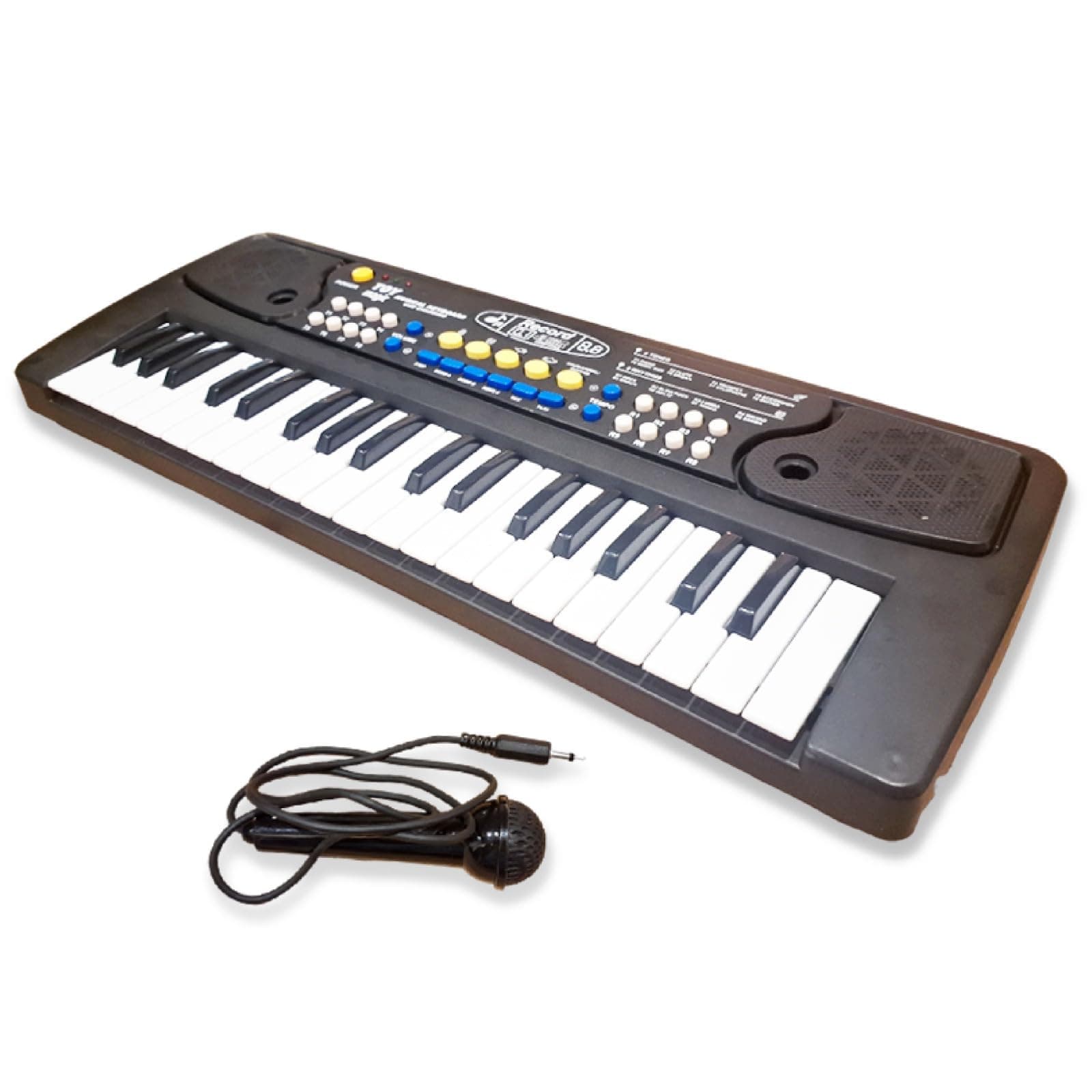 ToyMagic Kids Keyboard with 37 Keys & Microphone|Electronic Piano for Beginners|Portable Rechargable Keyboard Piano|USB Charging|48 x 17Cm Black Color|Best Gift for 3+ Years|Made in India