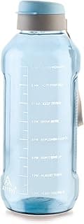ATTRO Ultra Pro 2 Motivational 2-Liter BPA-Free Water Bottle with Leak-Proof Flip-Top Cap, Nylon Strap and Stylish Blue Color for Daily Hydration