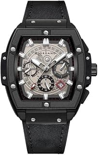 Giordano Designer Multifunction Watch for Men with Square Dial, Date Display Function, Quartz Movement, Premium Leather Strap and Water Resistant - GZ-50098