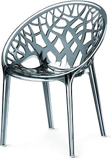 Nilkamal Plastic Chair for Living Room | Plastic Chair Set of 2 | 3 Year Warranty | for Home, Living Room, Outdoor | Grey Colour | CRYSTALPC
