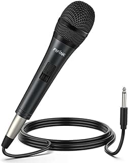 Fifine Technology Karaoke Microphone,Fifine Dynamic Vocal Microphone for Speaker,Wired Handheld Mic with On/Off Switch and14.8ft Detachable Cable.(K6)