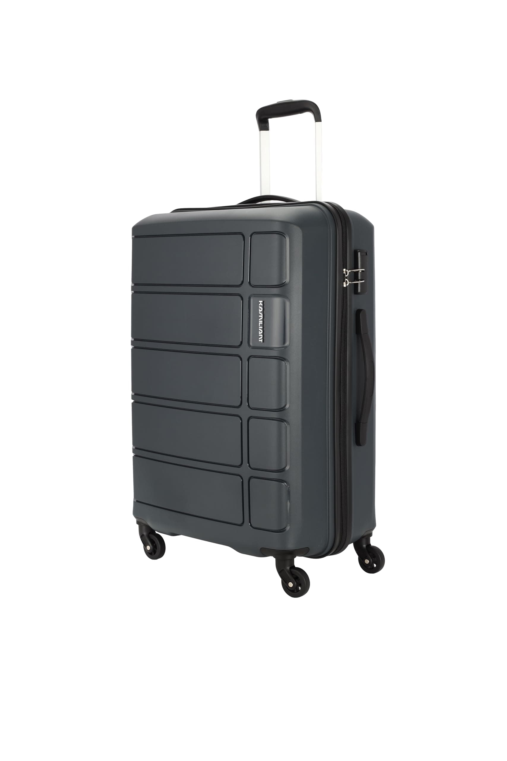 Kamiliant American Tourister Harrier|Trolley Bag Check-in Medium Size (68 cms) for Travel| Hard Case Polypropylene (PP) Suitcase|360° 4-Wheel Spinner Luggage Trolley|Combination Lock|Iron Grey