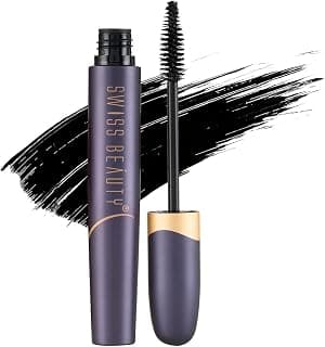 Swiss Beauty Super Lash Mascara | Instant Lift & Curl | Water-Resistant | Intense Colour Payoff | Long-Lasting | Black, 7.5Ml