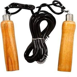 Tempest Adjustable Skipping Rope for Gym Training, Exercise and Workout with Wooden Handle and Heavy Plastic Rope for UNISEX