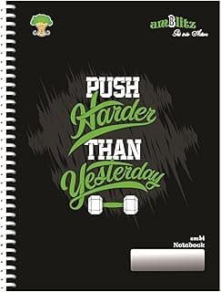 amblitz Spiral Notebook | UnRuled | 200 Pages | A4 Size | 21 X 29.7 CM | 70 GSM Thick Paper | Notebook for Student and Office