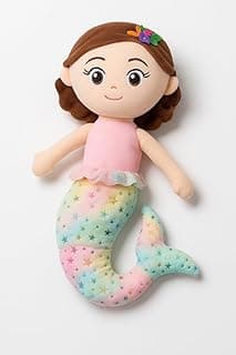 Soft Plush Mermaid Doll for Kids – Colorful Tail, Cute Face & Star Print – 45cm (Multicolor)