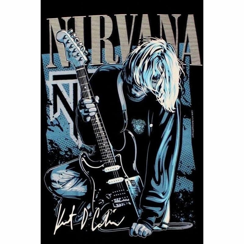 POSTER WALLAH Kurt Cobain Poster for Home Office and Student Room Wall | Aesthetic Poster | Wall Decor KRTCBN02 (18X12 inch)
