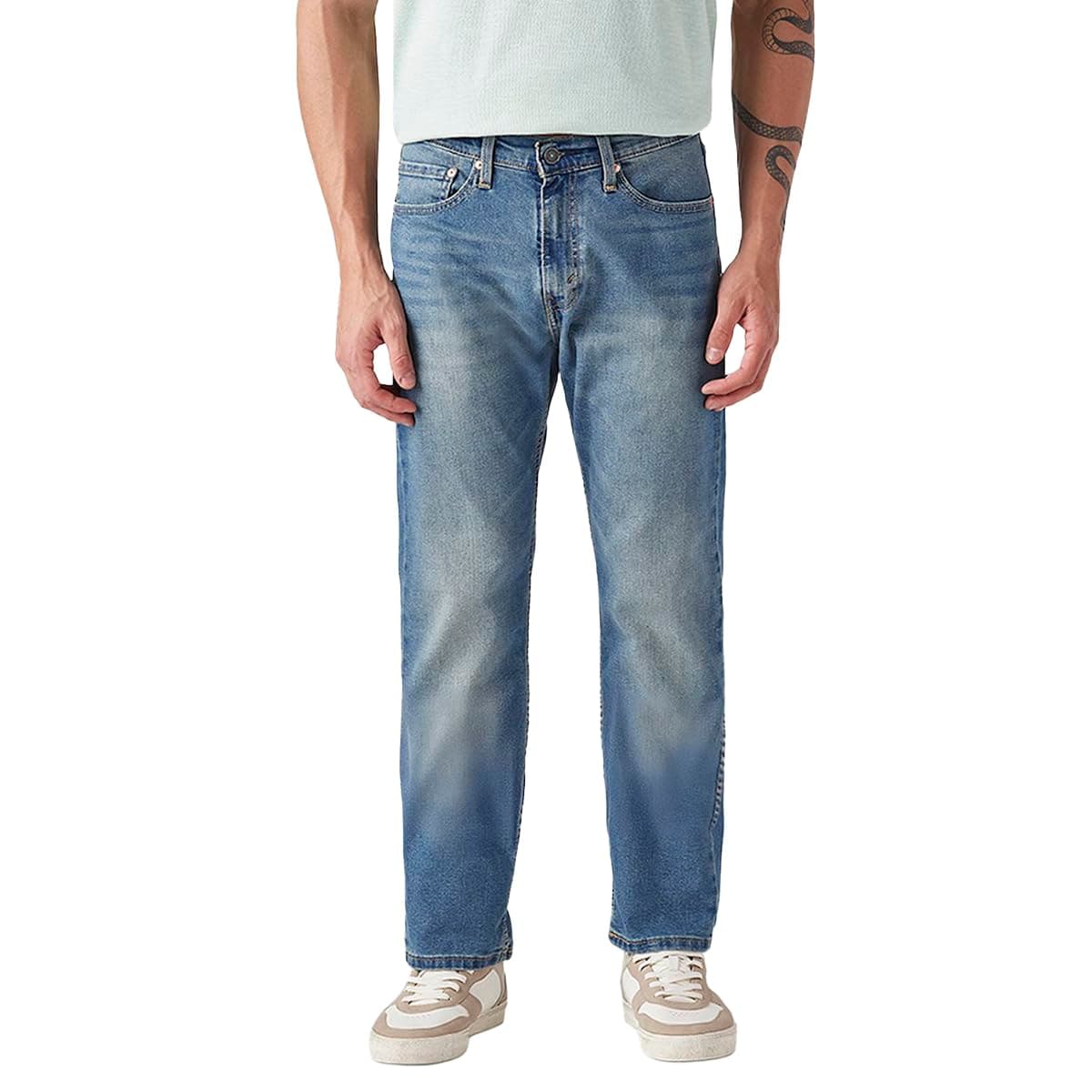 Men's 505 Blue Straight fit mid Rise Jeans