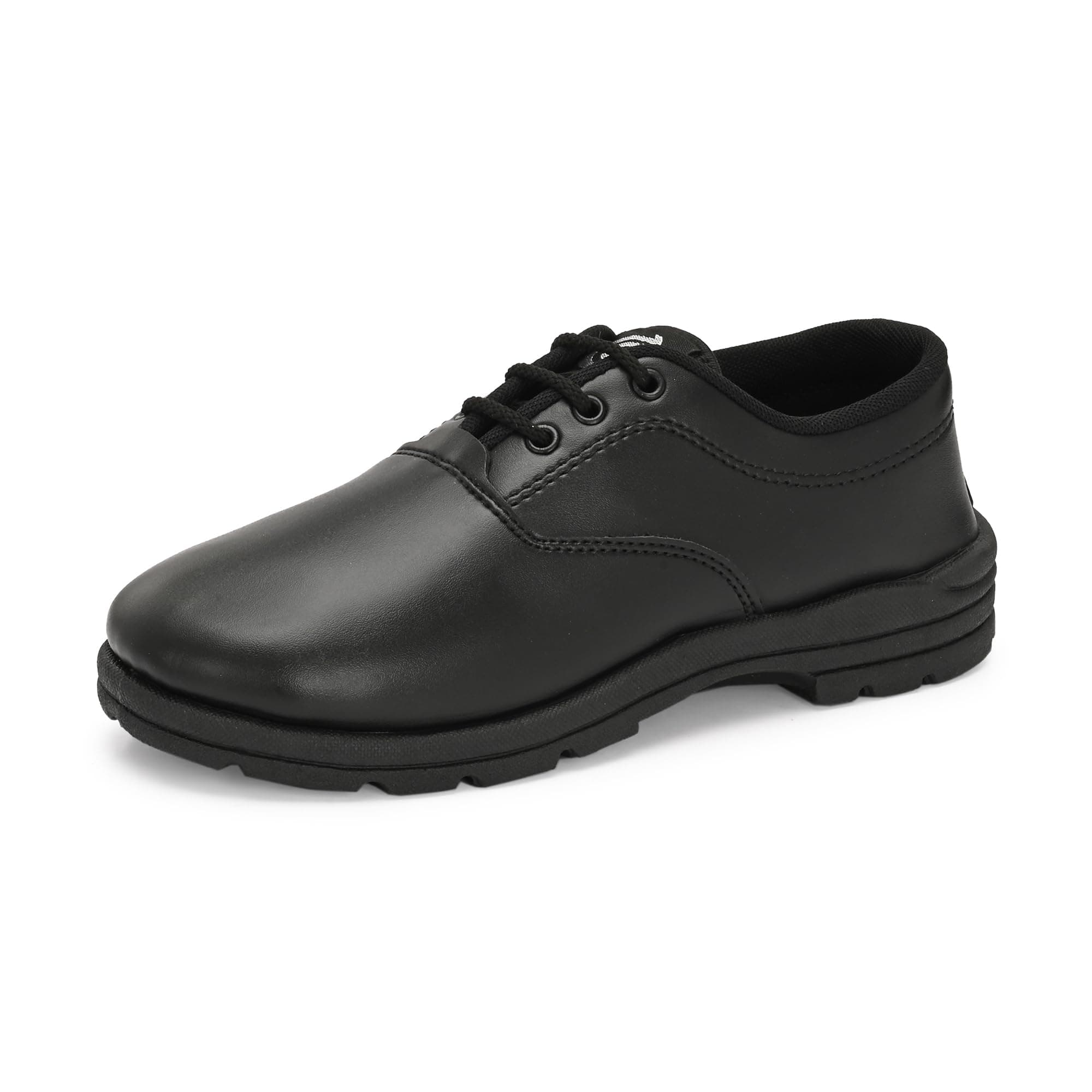 Centrino Unisex-Child School Shoes | Soft Cushioned Memory Foam Heel Pad Support | Anti Bacterial Insole | Kid's | Boy's | Girl's | Children |Uniform Shoes | Lightweight | Lace Up |Easy Wear & Care| Formal Shoes | Non-Marking Sole | Padded Textured Heel Grip Lining | Breathable | All Day Comfort (8122)