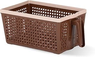 Nayasa Frill Fruit Basket for Dining Table & Fridge | Multipurpose Basket for Storage | Storage and Organisers | Ideal for Kitchen, Fridge & Dining Table | 6 Litre | Brown