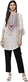 BIBA Women Rayon Regular Liva Straight Printed Kurti