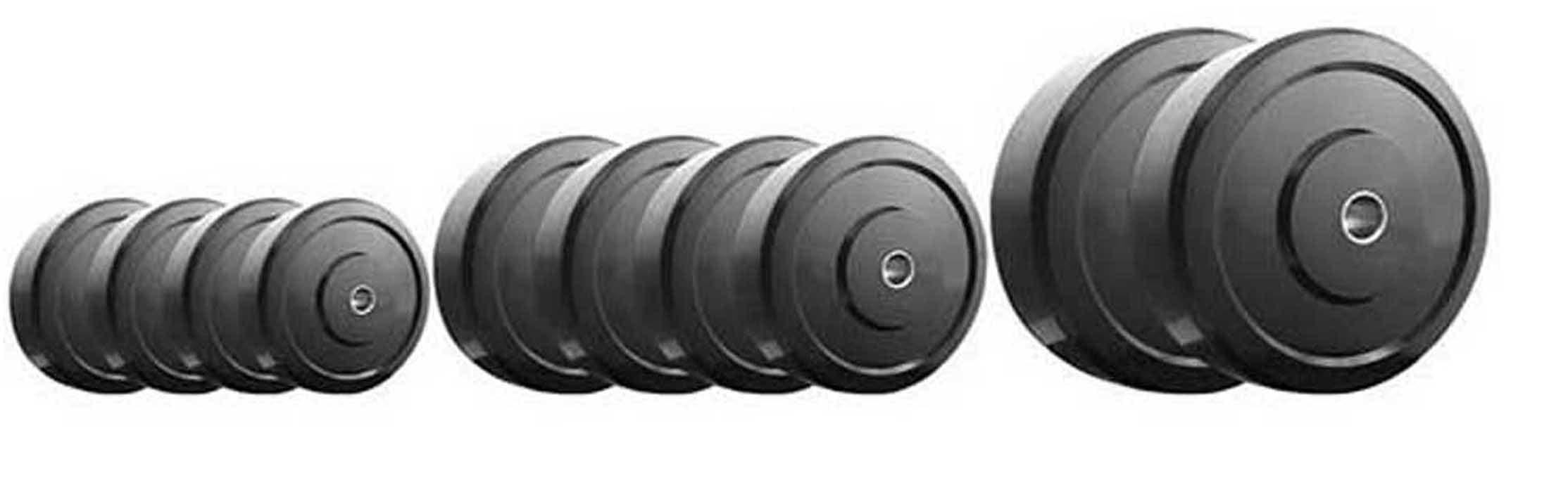 Protoner Rubber Weight Plates, 2.5 kg Each, Pack of 4, 10 kg Total, Black, Round, for Home Gym