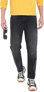 The Indian Garage Co Men Slim Straight Fit Solid Mid-Rise Stretchable Jeans