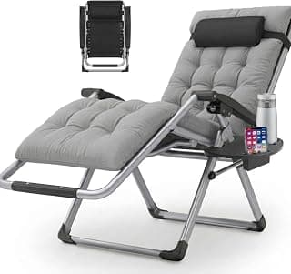 Zero Gravity Lounge Recliner Chair with Upgraded Adjustable Lock and Removable Cushion with Headrest for Garden Indoor Outdoor