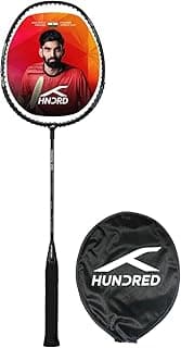 Hundred Powertek 200 Aluminium Badminton Racket, Includes Racket Cover, Lightweight Shuttle Bat for Beginners & Match Play
