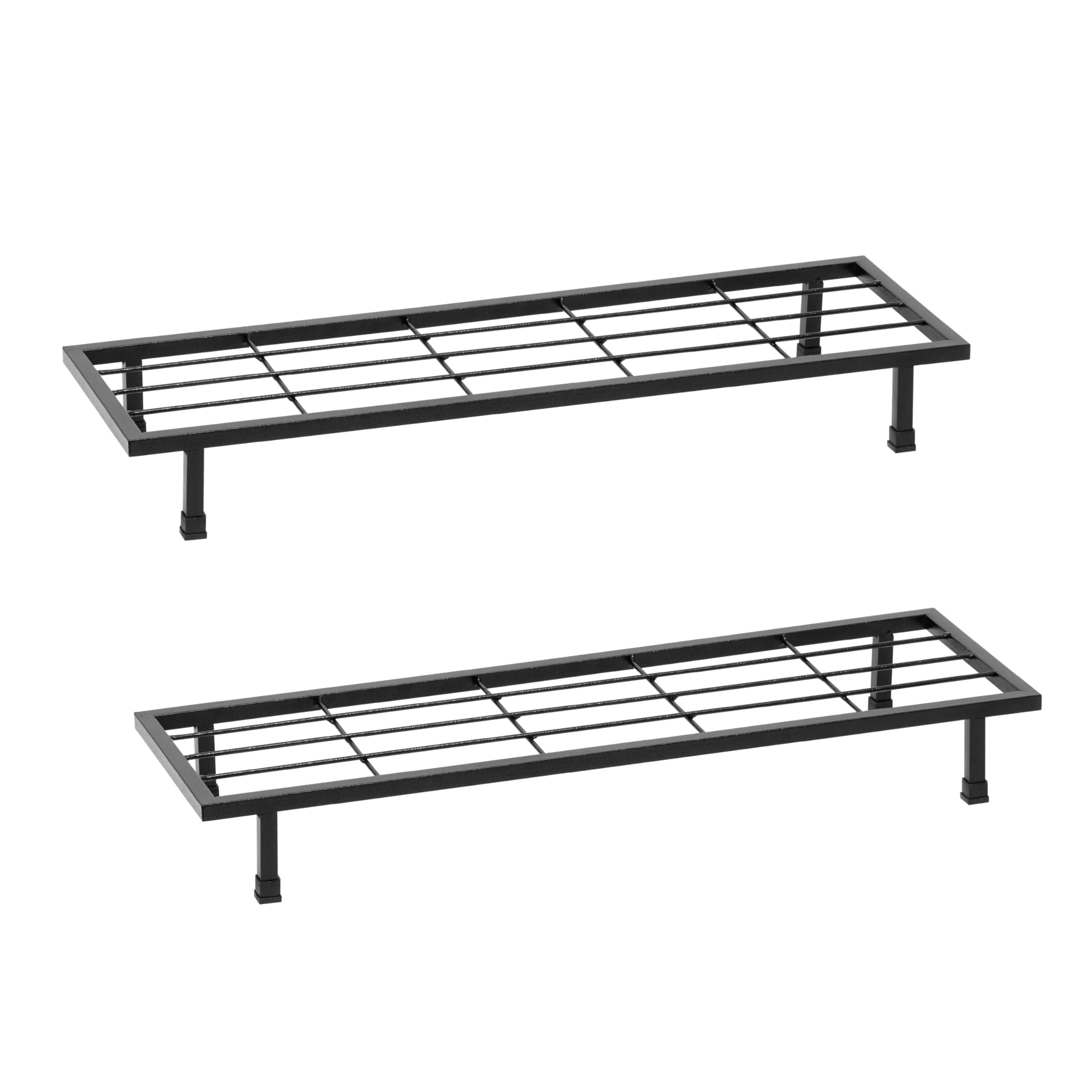 Livzing 29-Inches Metal Plant Stand For Balcony, (Set of 2) Flower Pot stand indoor-outdoor, Gamla Holder-Rectangular Planter Stands For Home-Garden-Living Room-Corner-Anti Rust Powder Coating-Black