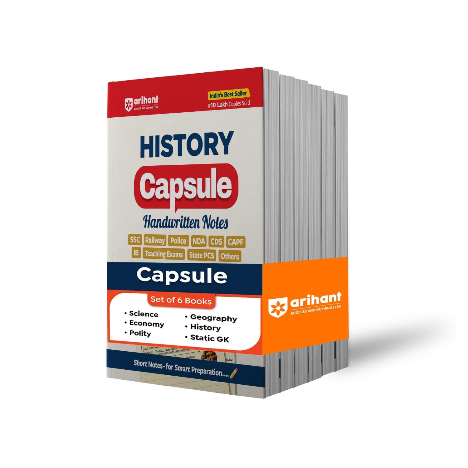 Arihant History,Science,Static,Economy,Geography,Polity Capsule Handwritten Notes Exam 2026-27 | For SSC, Railway, Police, NDA, CDS, CAPF, State PCS & ... Notes for Smart Preparation | English Medium