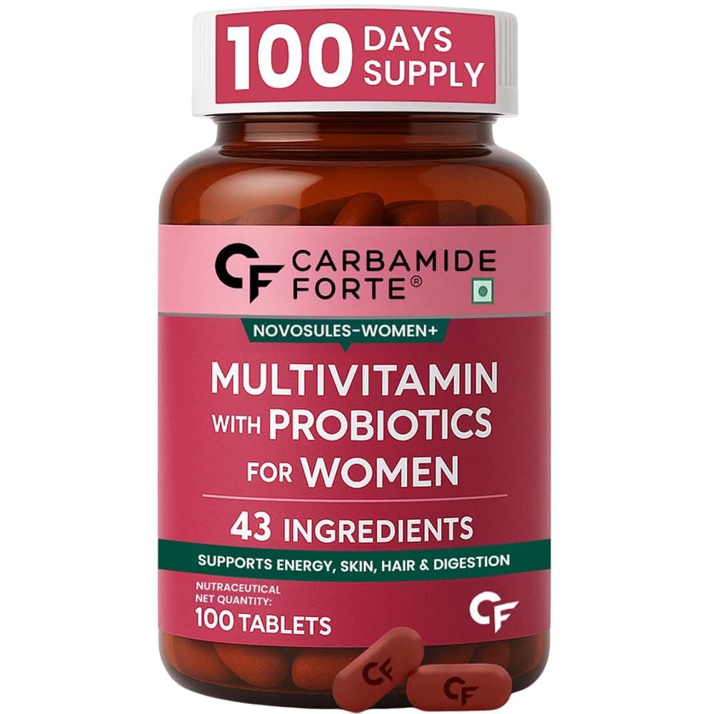 Carbamide Forte Multivitamin Tablets for Women | Multi Vitamin Supplements for Womens With Probiotics | Multivitamin Tablet for Women With 43 Ingredients To Support Energy & Health - 100 Tablets