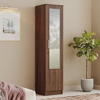 Wakefit Wardrobe for Bedroom | 1 Yr Warranty | Cupboard for Bedroom, Almirah, Wooden Wardrobe, Mirror Door, Multi-Shelves Storage, Density:680–750 kg/m³, Free Installation from Brand (Hunor - CW)